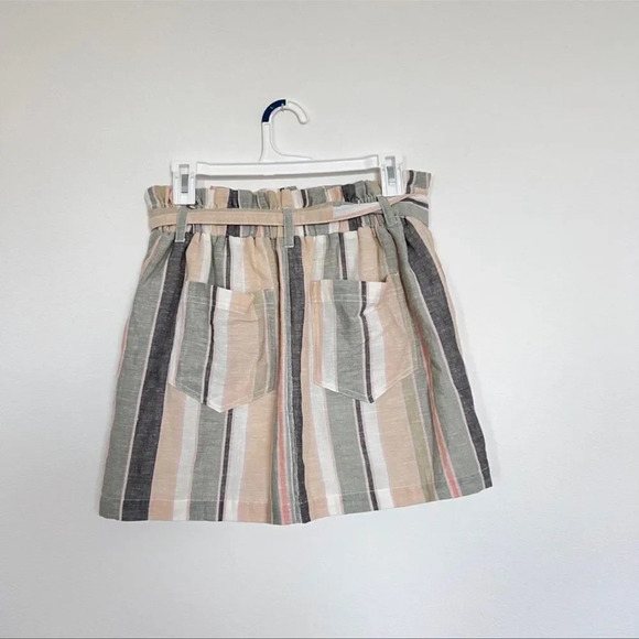 American Eagle Outfitters Women's Cotton and Linen Blend Multicolor Striped Mini - Picture 2 of 6